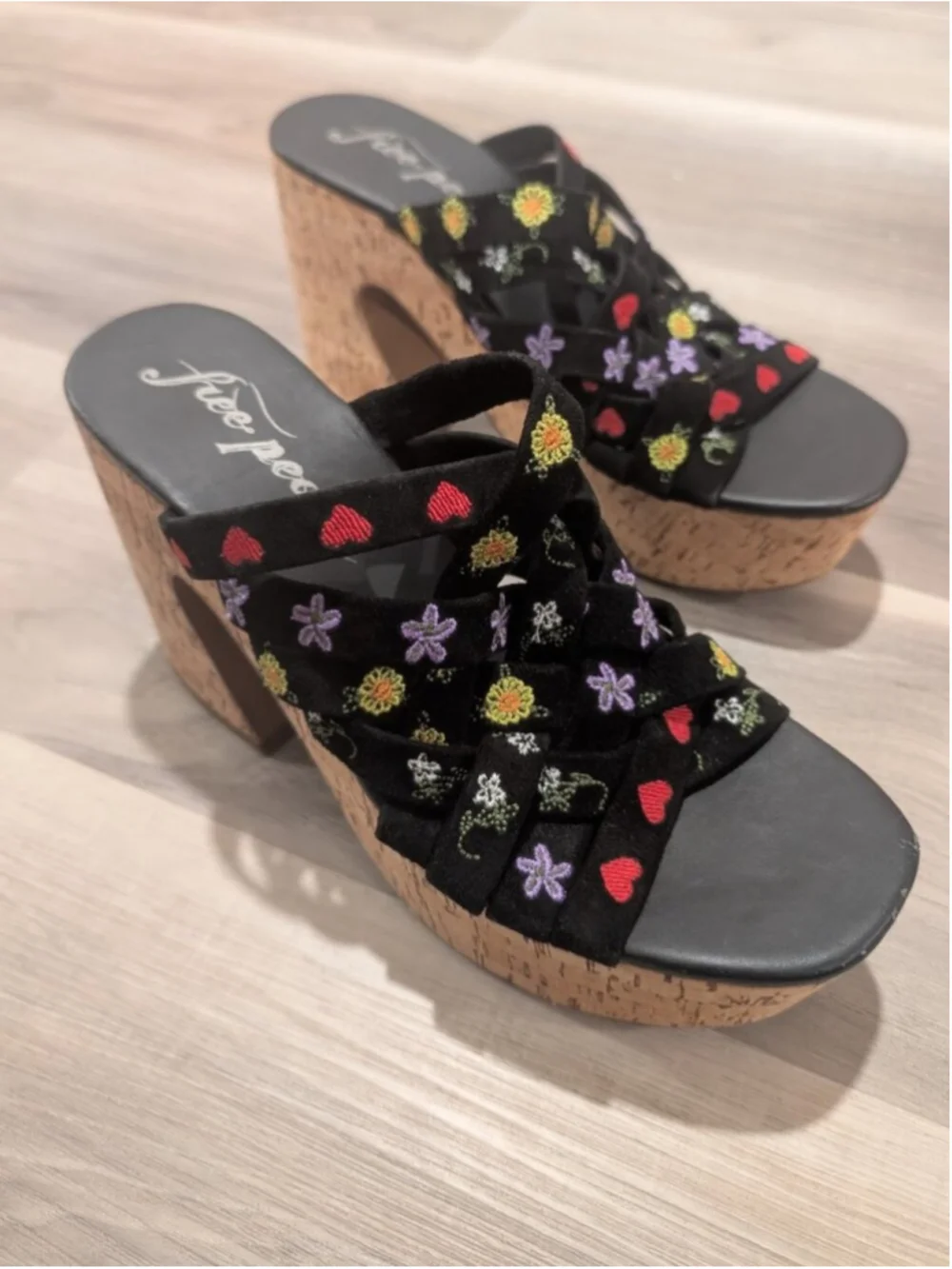 Free People | Lisbon Platform Mules In Black Suede Combo